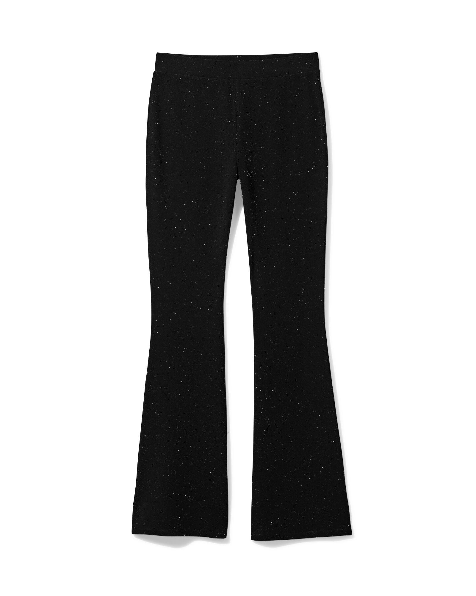 damesbroek flared glitter zwart zwart - 36212580BLACK - HEMA