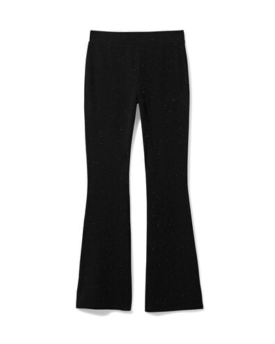 damesbroek flared glitter zwart zwart - 36212580BLACK - HEMA