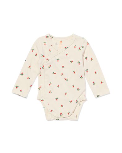 baby meegroei overslagbody rib radijs beige beige - 33461620BEIGE - HEMA