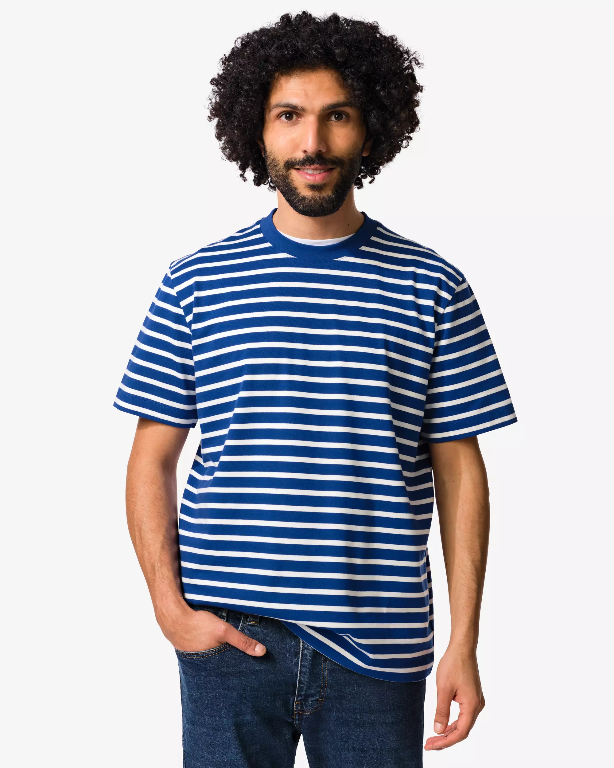 Herren-T-Shirt Relaxed Fit gestreift