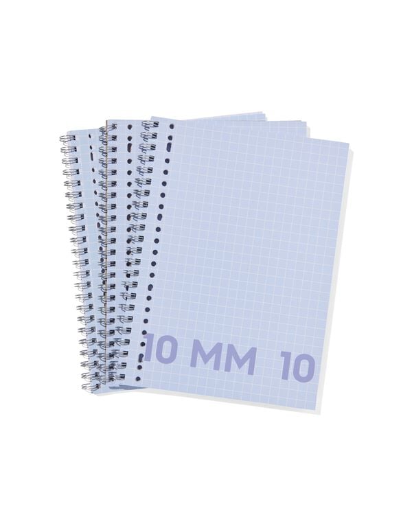 Collegebl&ouml;cke Blau A4 kariert 10 mm &ndash; 3 St&uuml;ck - 14120217 - HEMA
