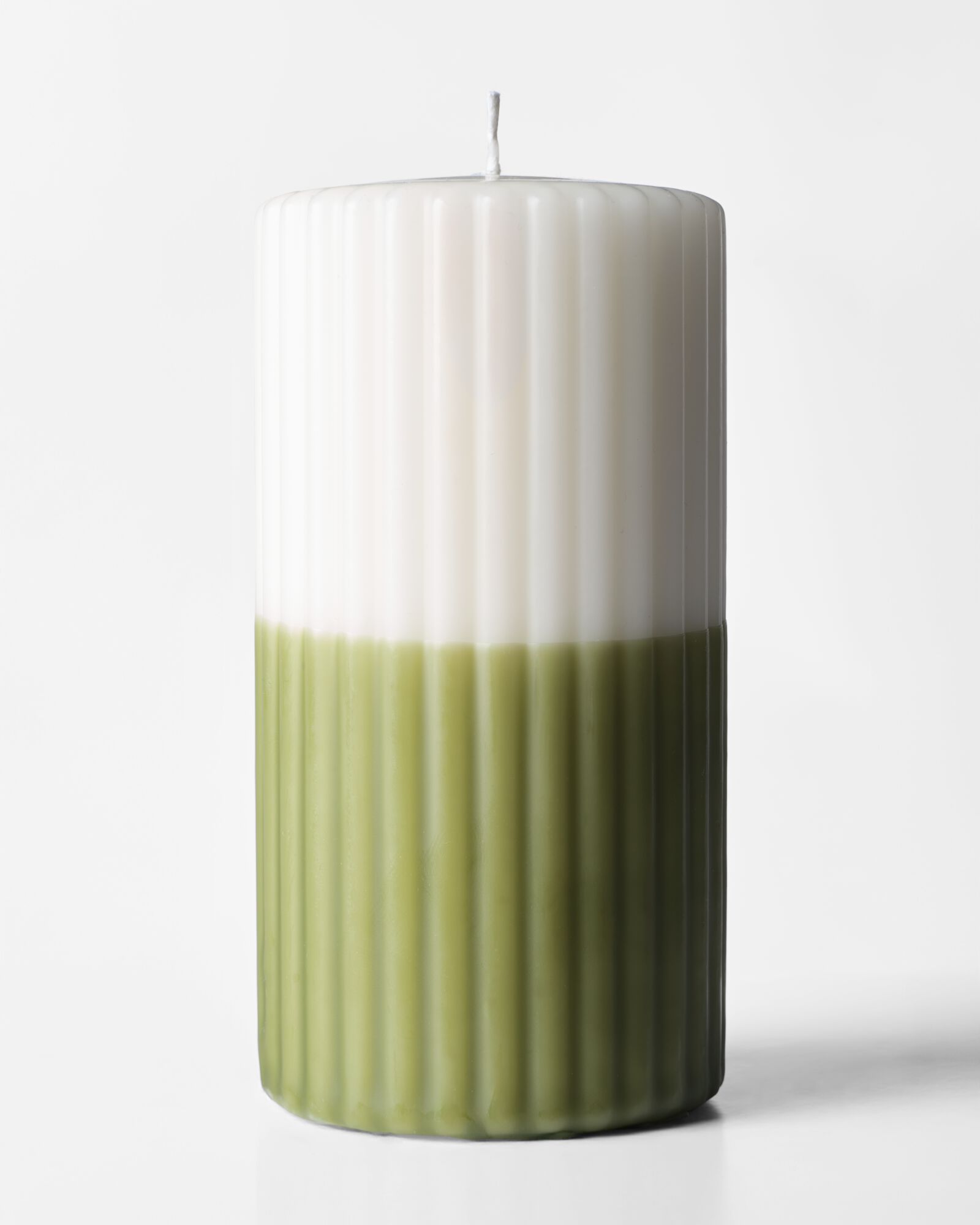 HEMA Stompkaars ⌀7x13cm Ribbel Ivoor-donkergroen (groen), foto 2
