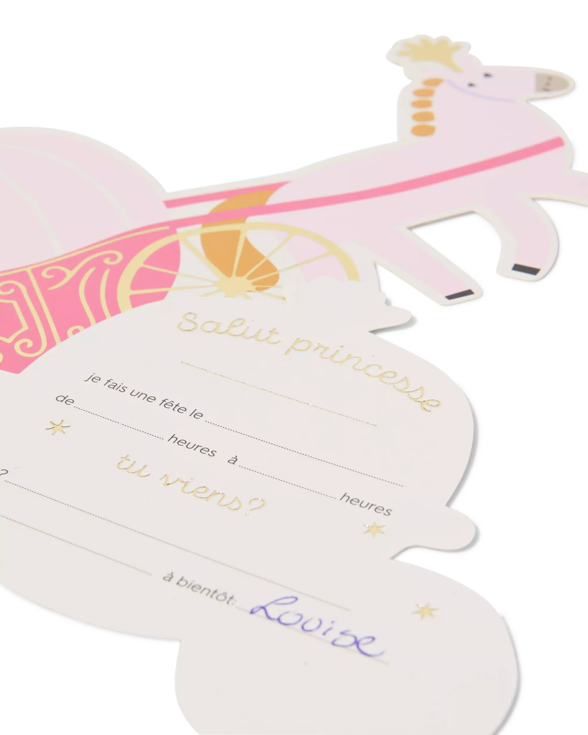 cartes d'invitation princesse - 8 pièces