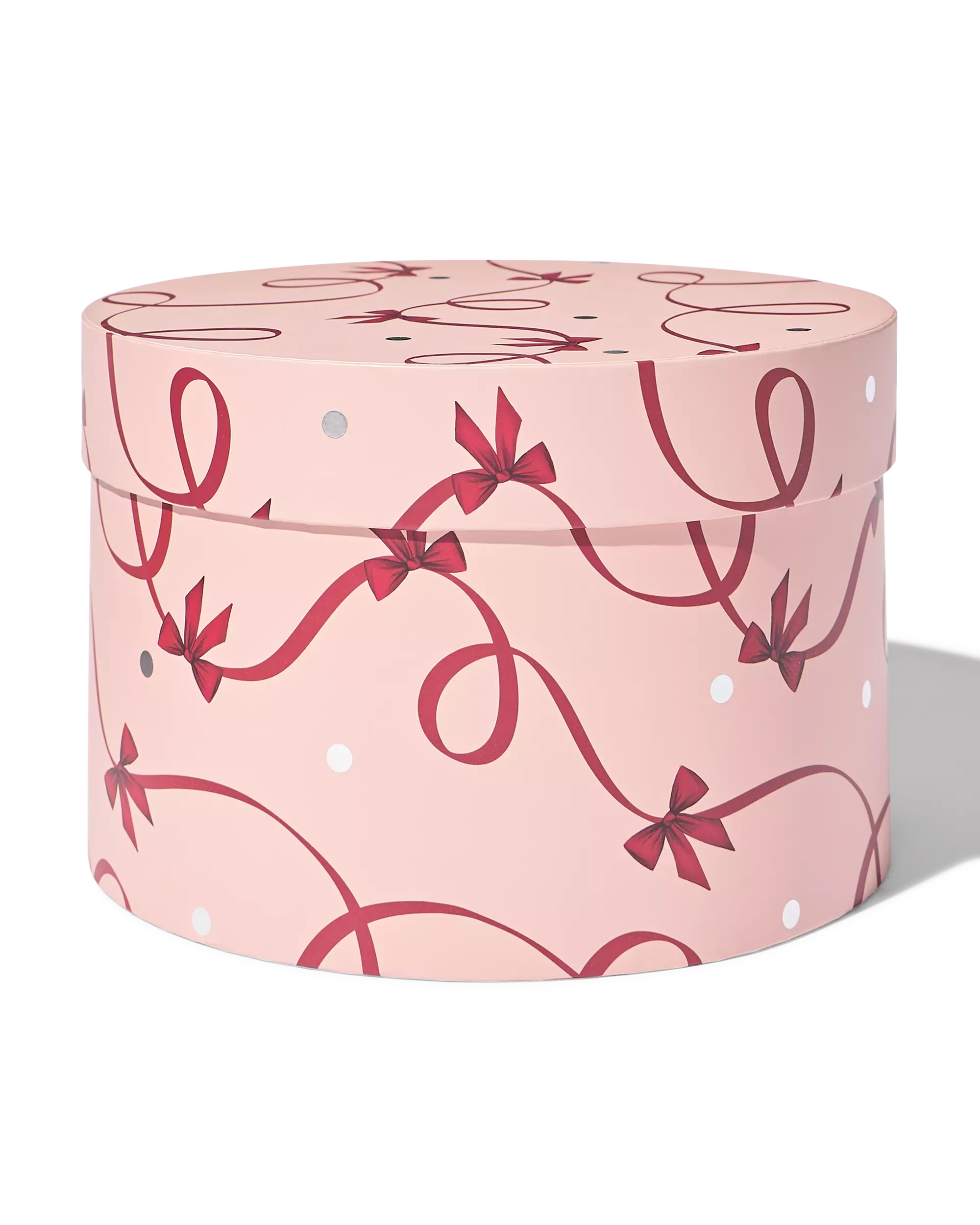 Geschenkkarton, ⌀ 23,4 × 15 cm, Schleifen