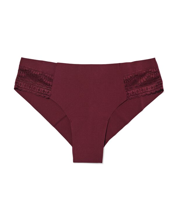 slip br&eacute;silien microfibre avec empi&egrave;cement en dentelle rouge fonc&eacute; rouge fonc&eacute; - 19608742DARKRED - HEMA
