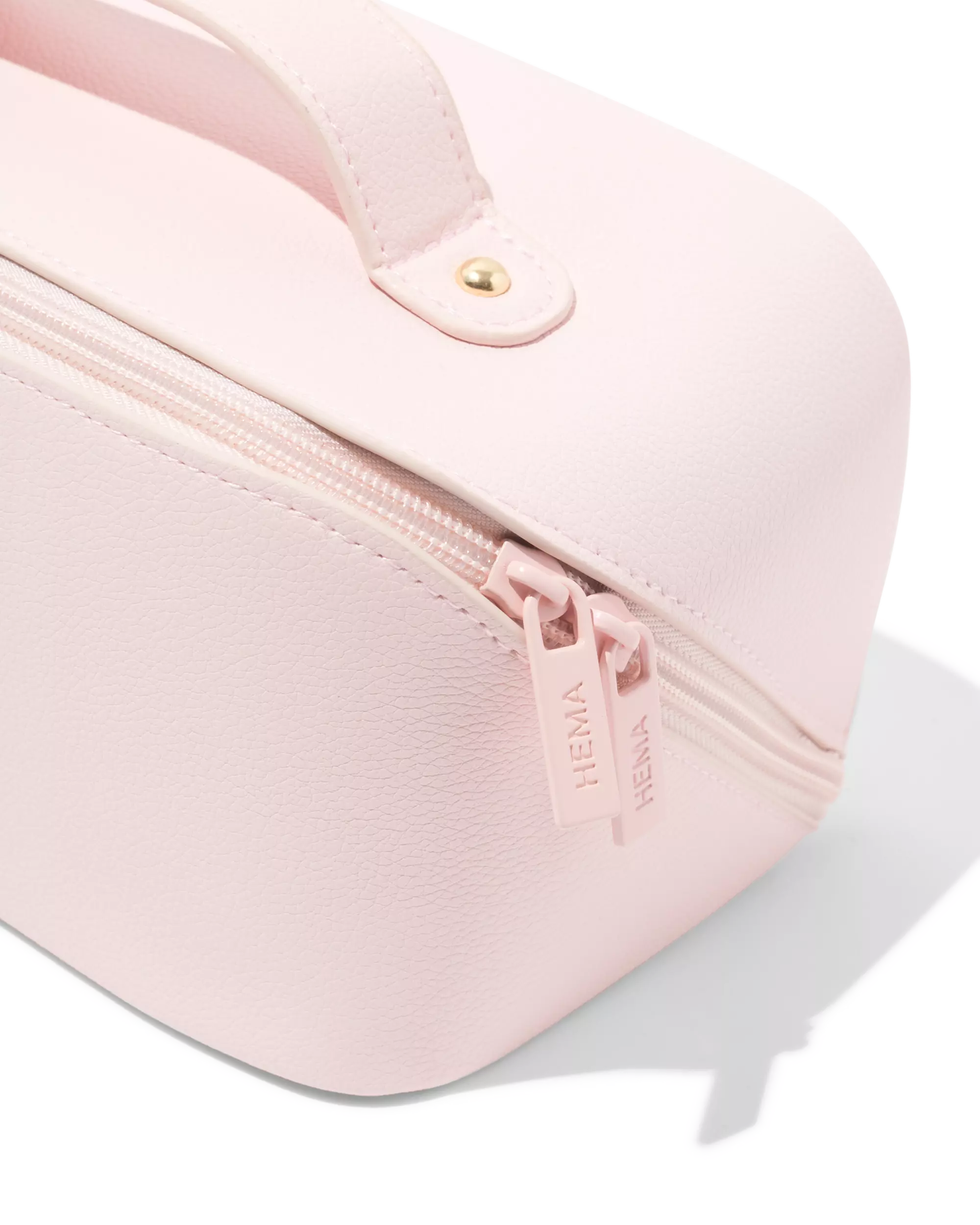 toilettas met diagonale rits 24x12x12cm roze