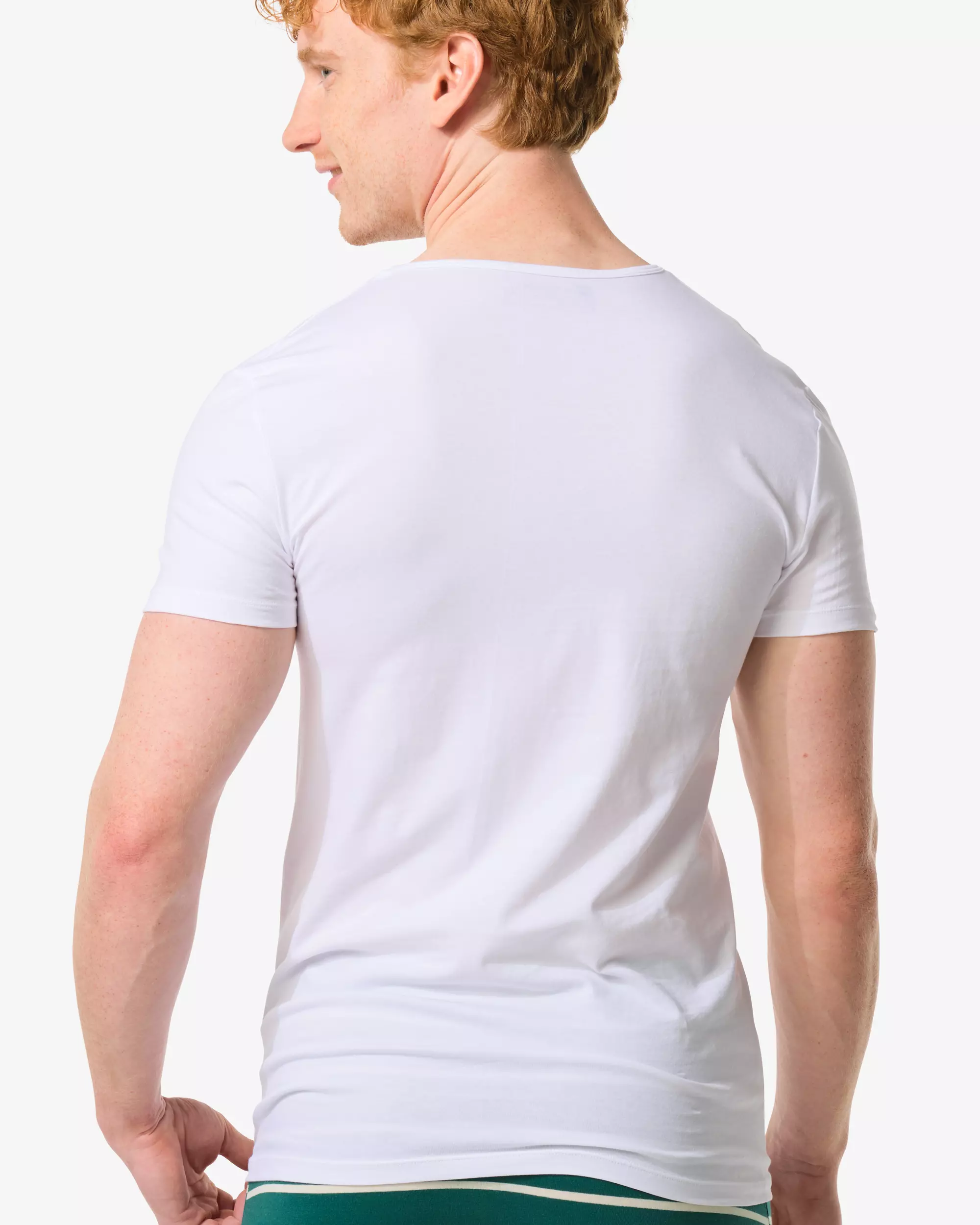 2er-Pack Herren-T-Shirts, Slim Fit, V-Ausschnitt, nahtlos