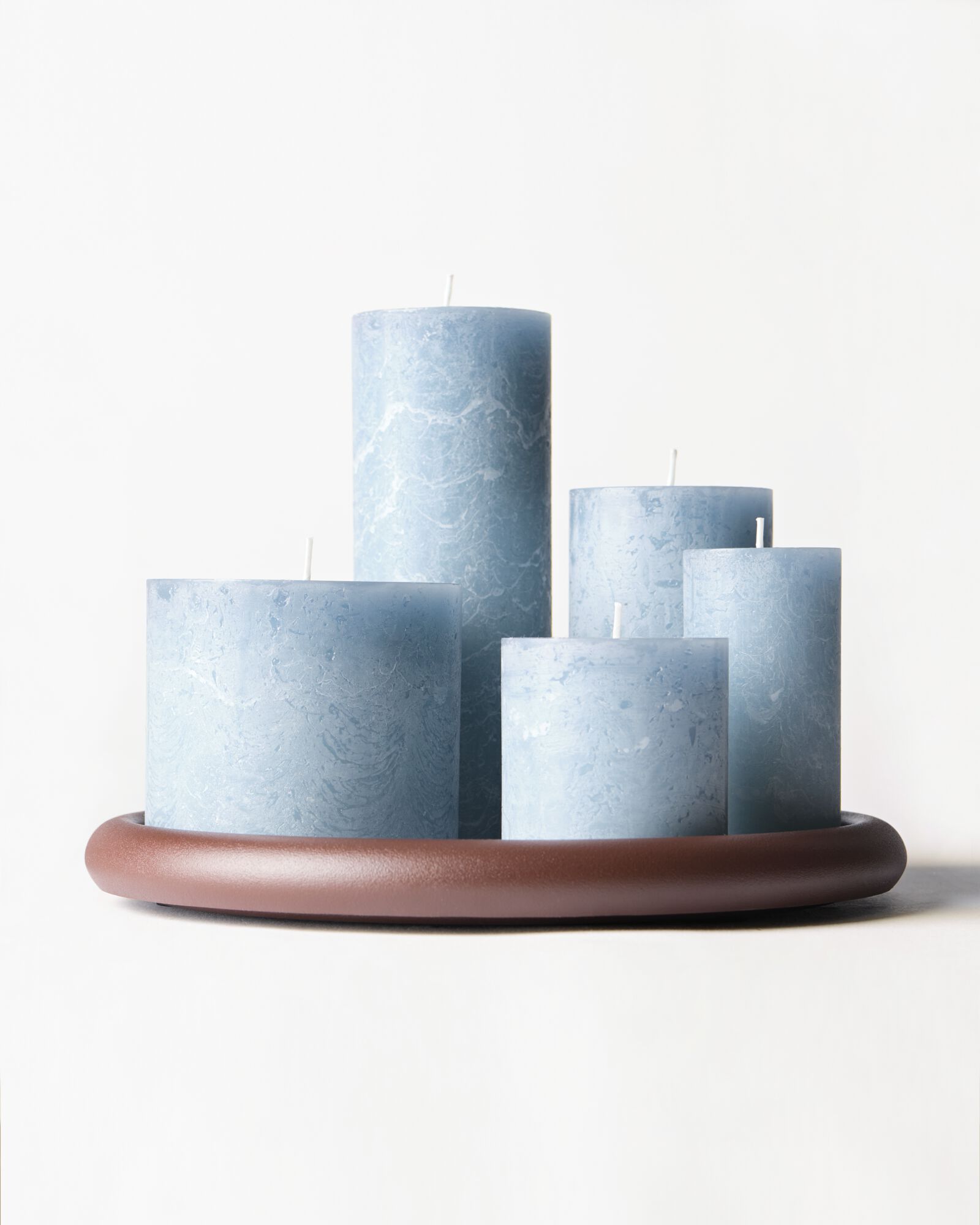 bougie rustique &Oslash;7x13 cm bleu clair bleu clair 7 x 13 - 13502915 - HEMA
