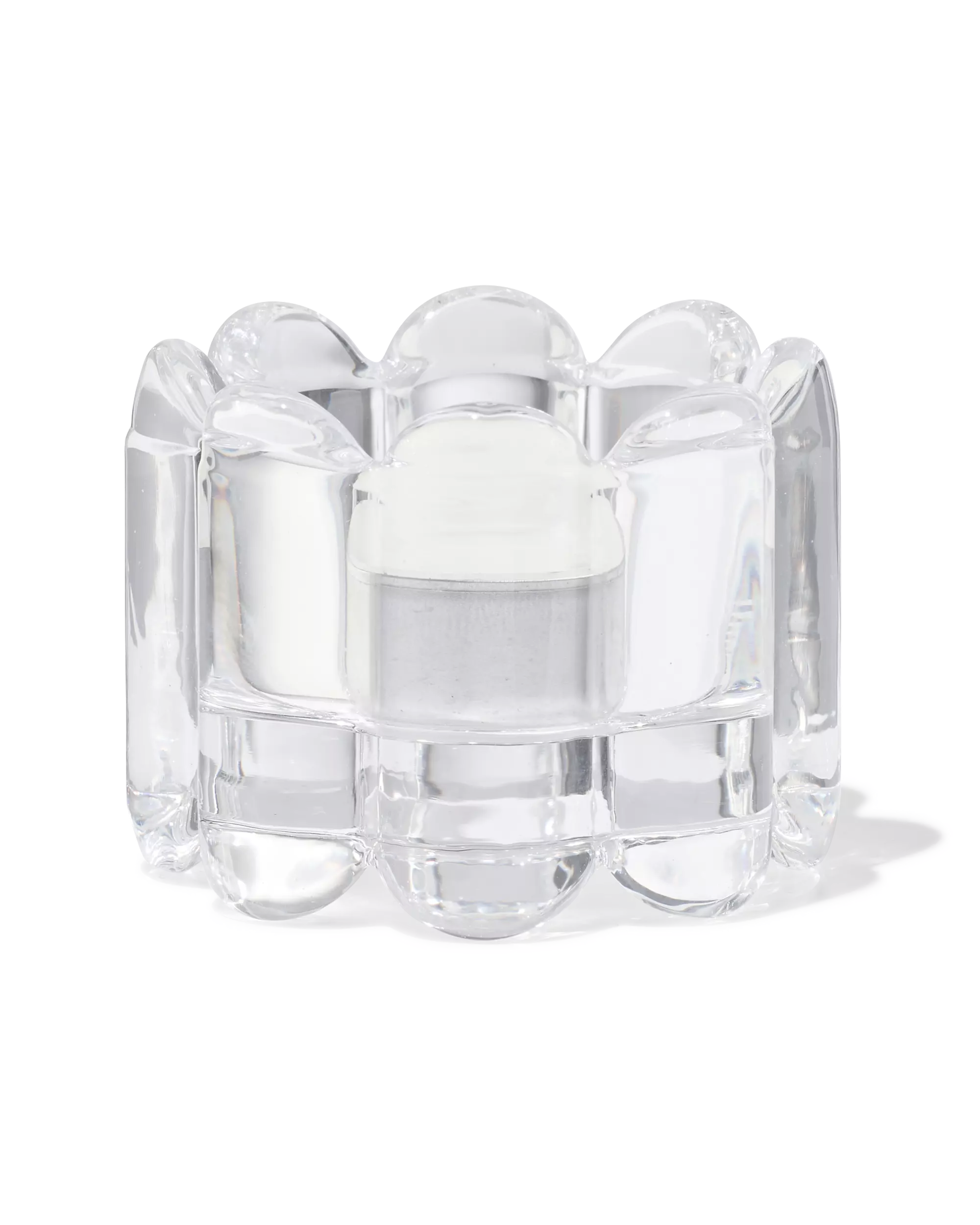 photophore en verre XS nervuré transparent