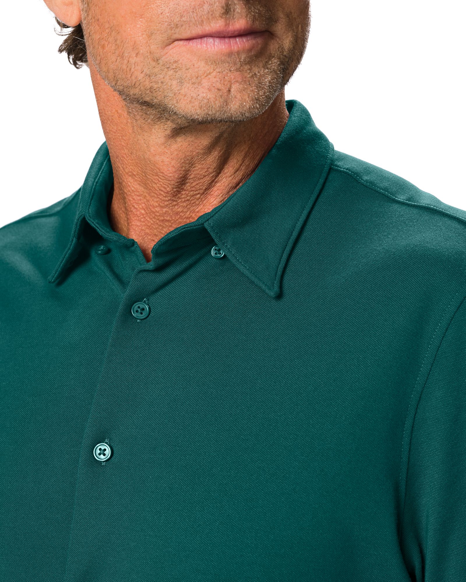 chemise homme Billy piqu&eacute; vert fonc&eacute; vert fonc&eacute; - 2101970DARKGREEN - HEMA