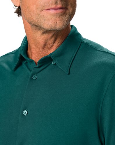 chemise homme Billy piqu&eacute; vert fonc&eacute; vert fonc&eacute; - 2101970DARKGREEN - HEMA
