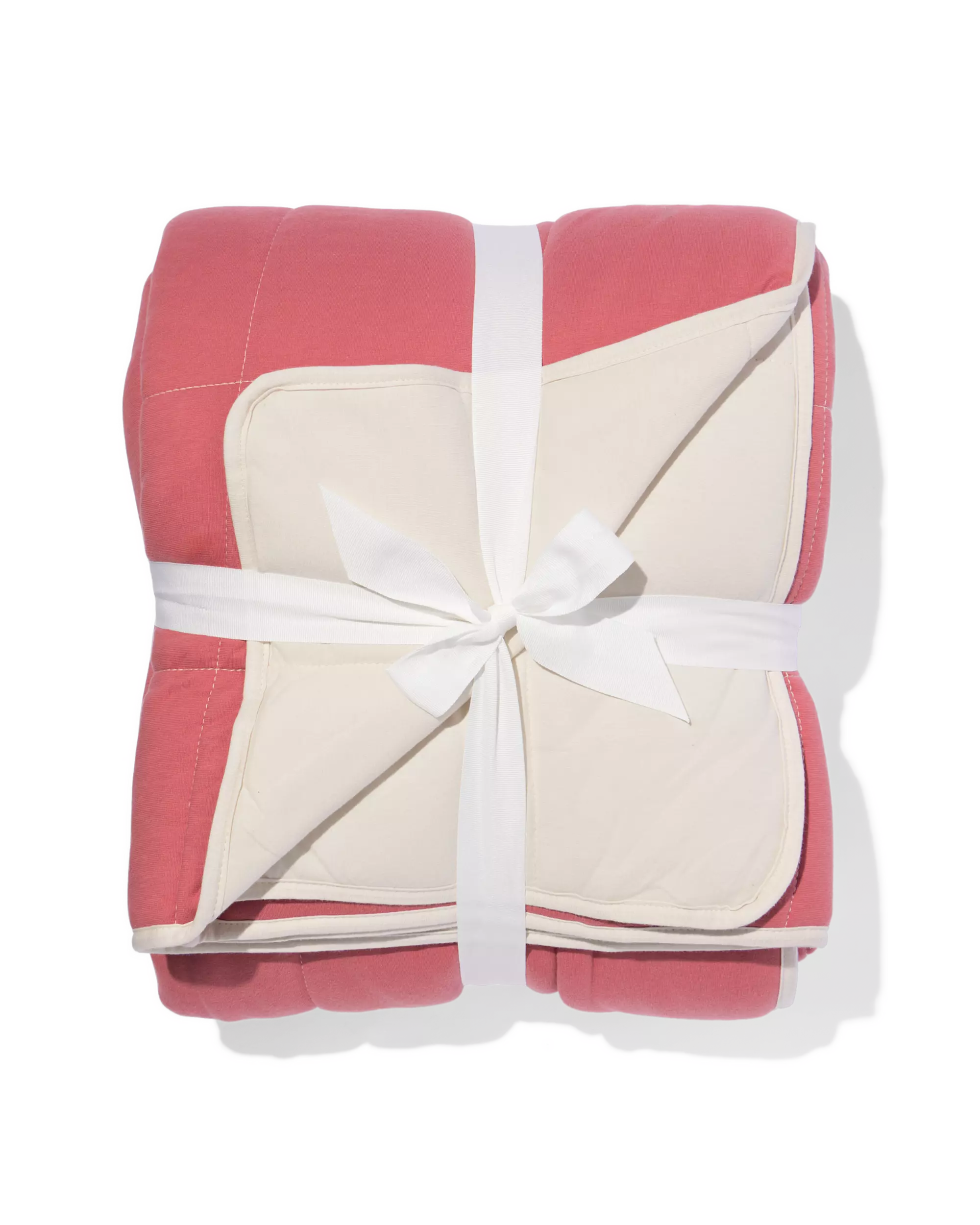 couvre-lit 260 x 235 cm jersey beige-rouge