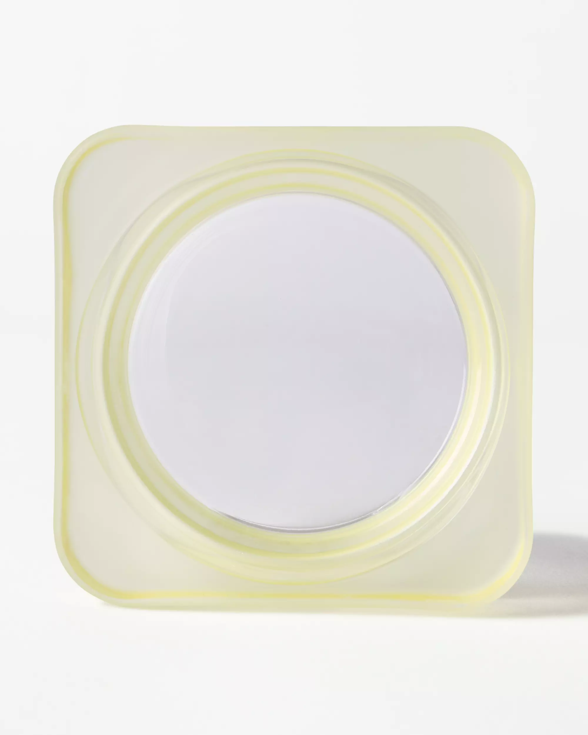 kaarsplateau ⌀9cm Kub glas mat geel