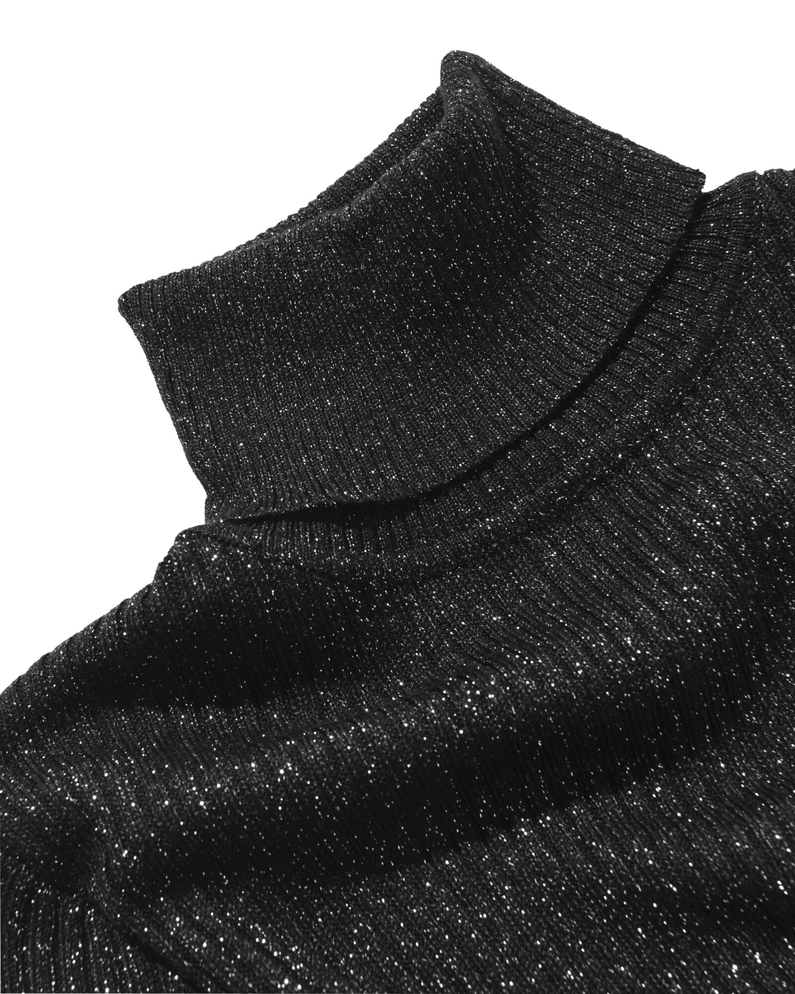 dames coltrui Nova met ribbels en glitters zwart zwart - 36245480BLACK - HEMA