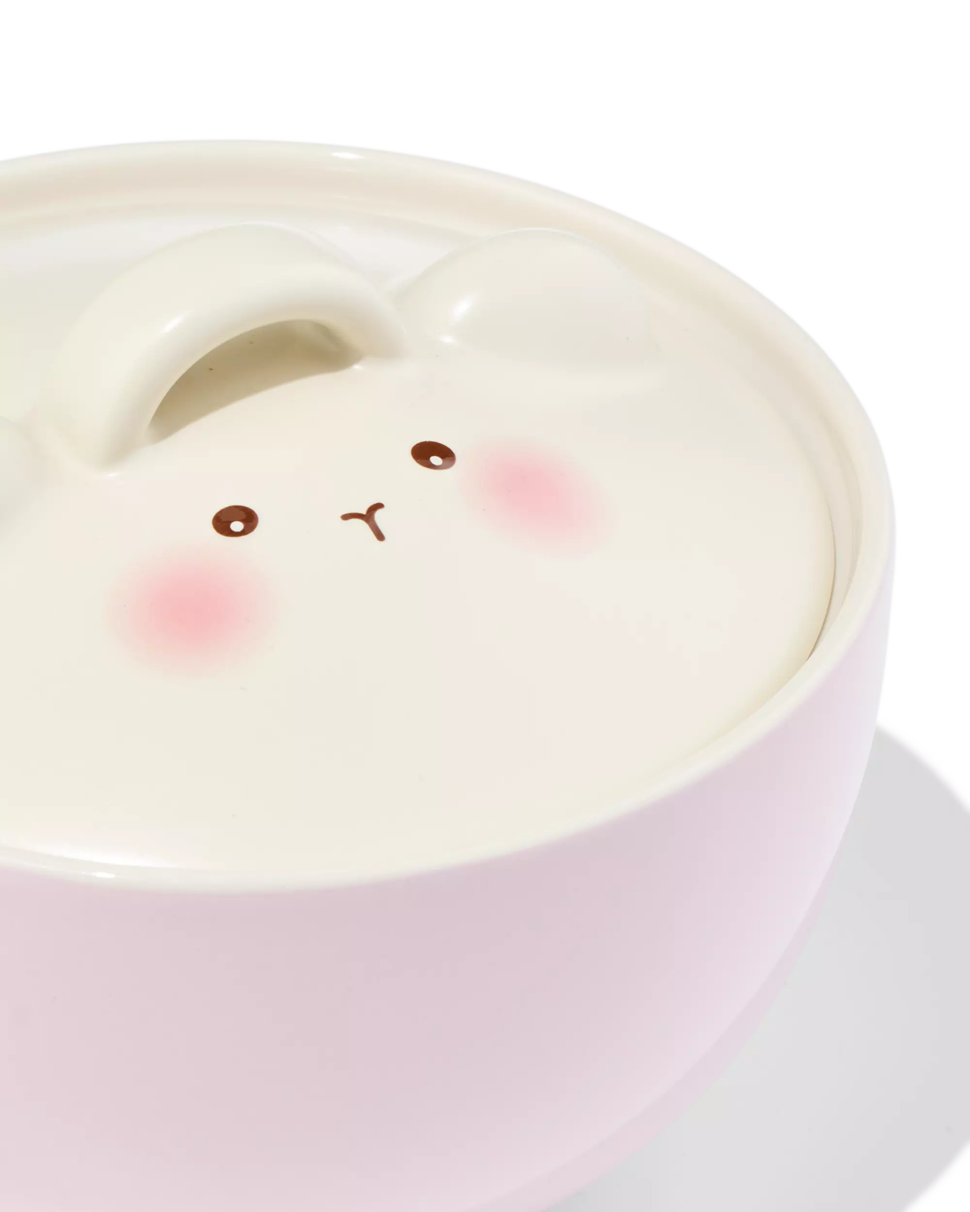 bol à soupe avec baguettes et couvercle céramique rose 