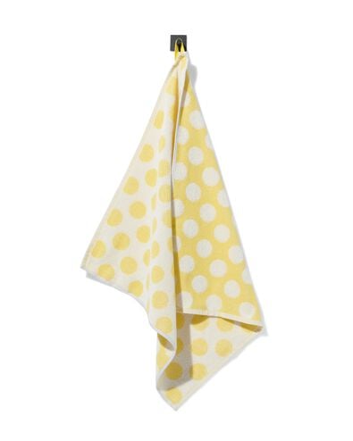 torchon de cuisine 50x50 cm coton jaune &agrave; pois - 5440014 - HEMA