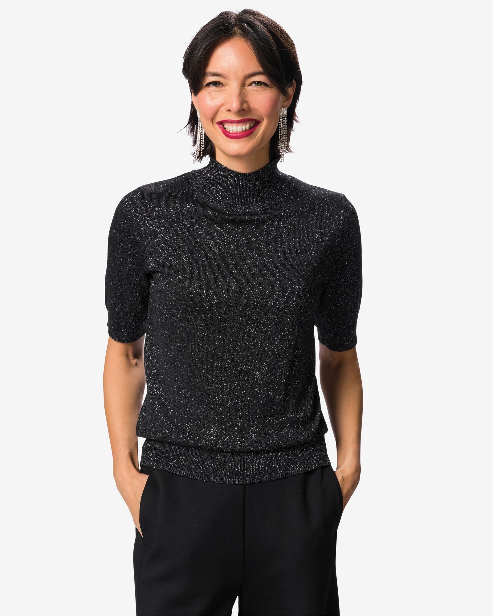 Damen-Pullover Lily, Glitter schwarz - 36255490BLACK - HEMA