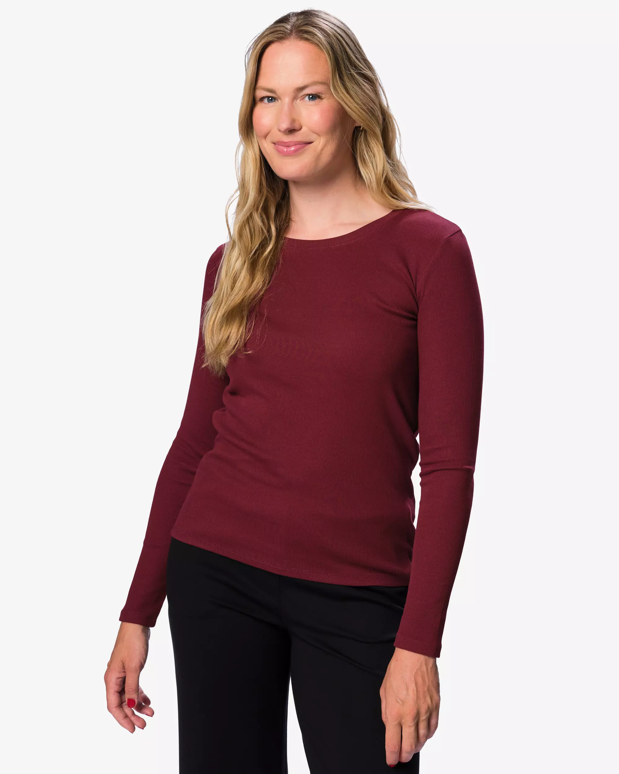Damen-T-Shirt, gerippt, Baumwolle