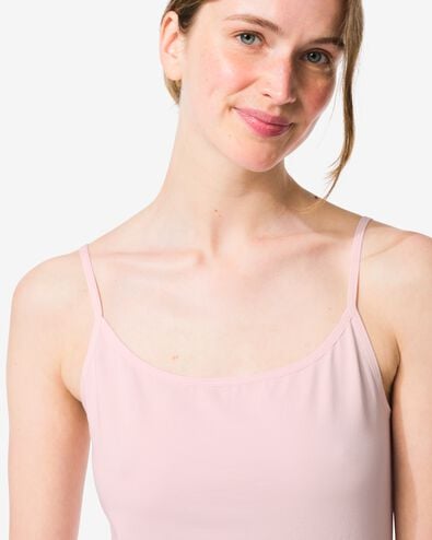 d&eacute;bardeur femme coton bretelles spaghetti rose p&acirc;le rose p&acirc;le - 19602365LIGHTPINK - HEMA