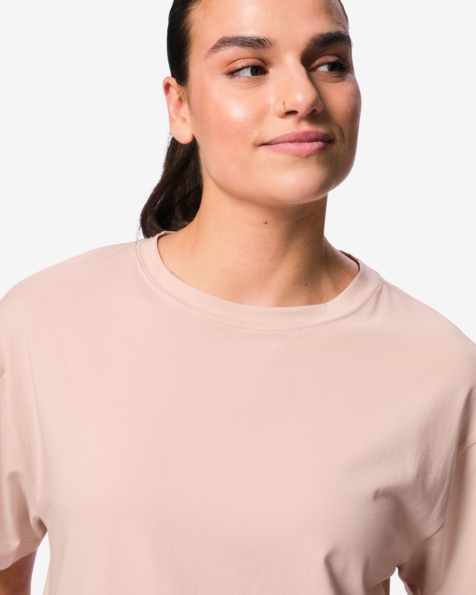 Damen-T-Shirt aus Baumwolle hellrosa hellrosa - 36004930LIGHTPINK - HEMA