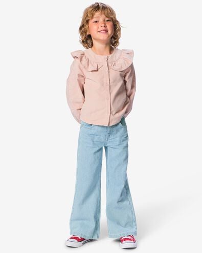 kinderbroek regular fit streep denim denim - 30862943DENIM - HEMA