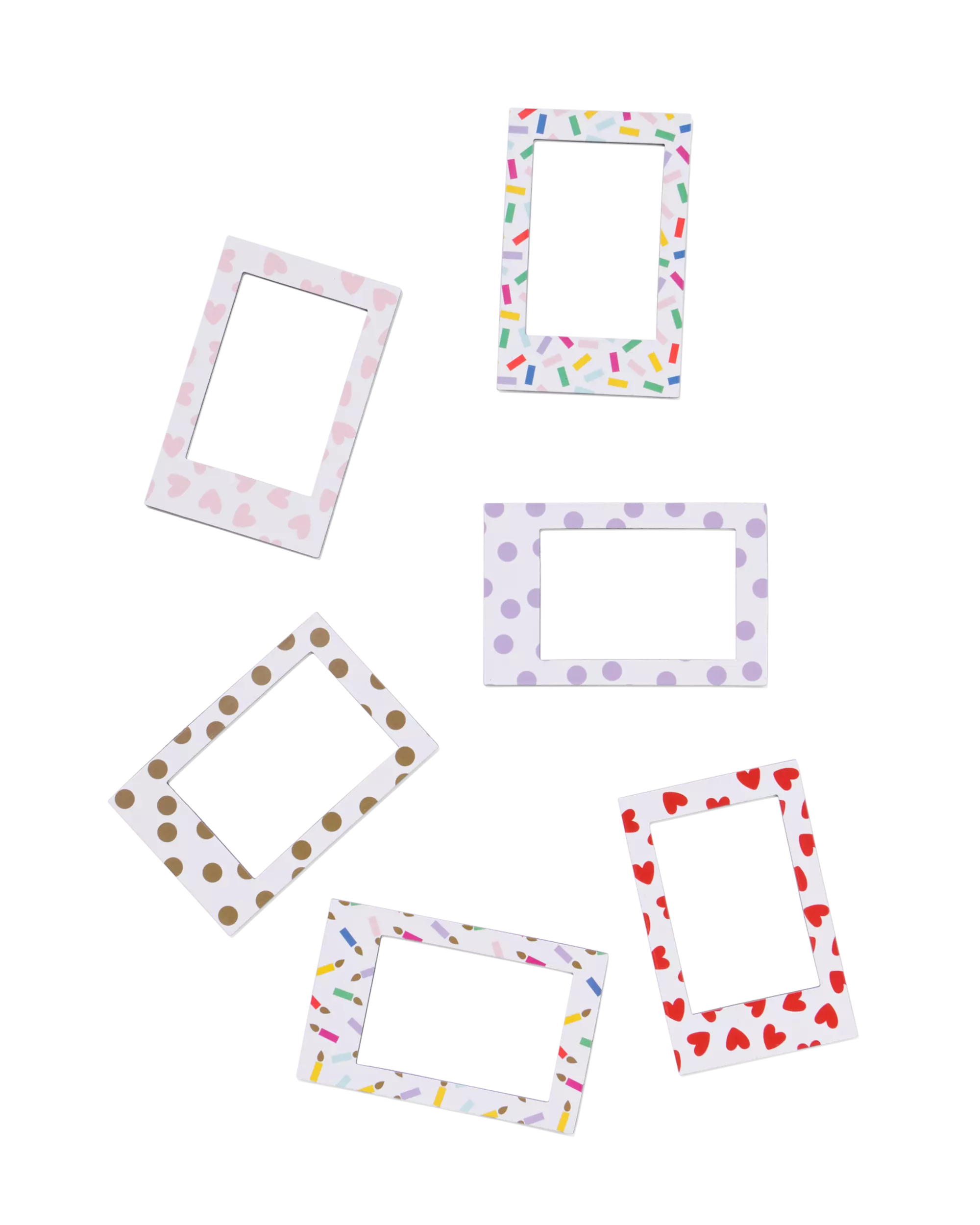cadres photo magnétiques confetti - lot de 6