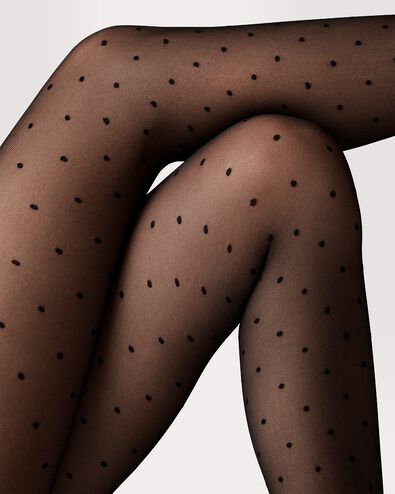 Feinstrumpfhose, Fashion, getupft schwarz schwarz - 4042140BLACK - HEMA