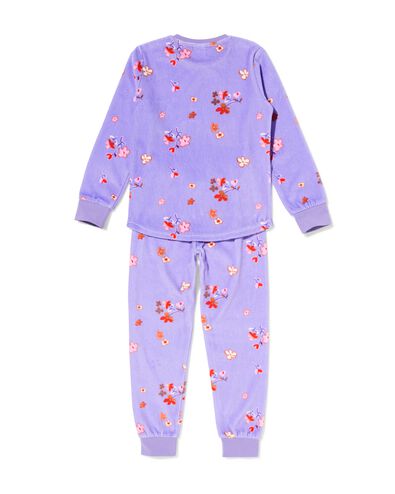 pyjama enfant velours fleurs lilas - 23099940LILAC - HEMA