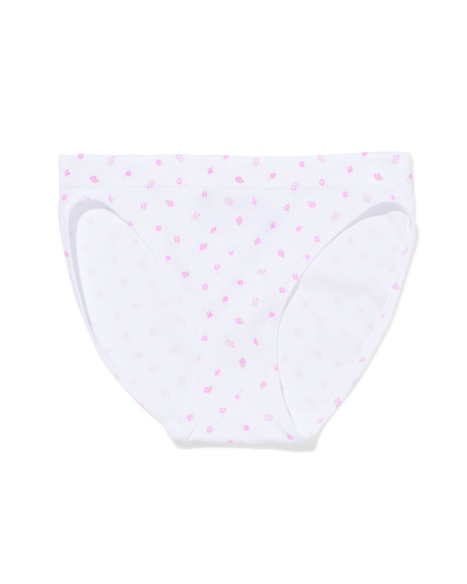damesslip naadloos rib bloemen wit wit - 19603015WHITE - HEMA