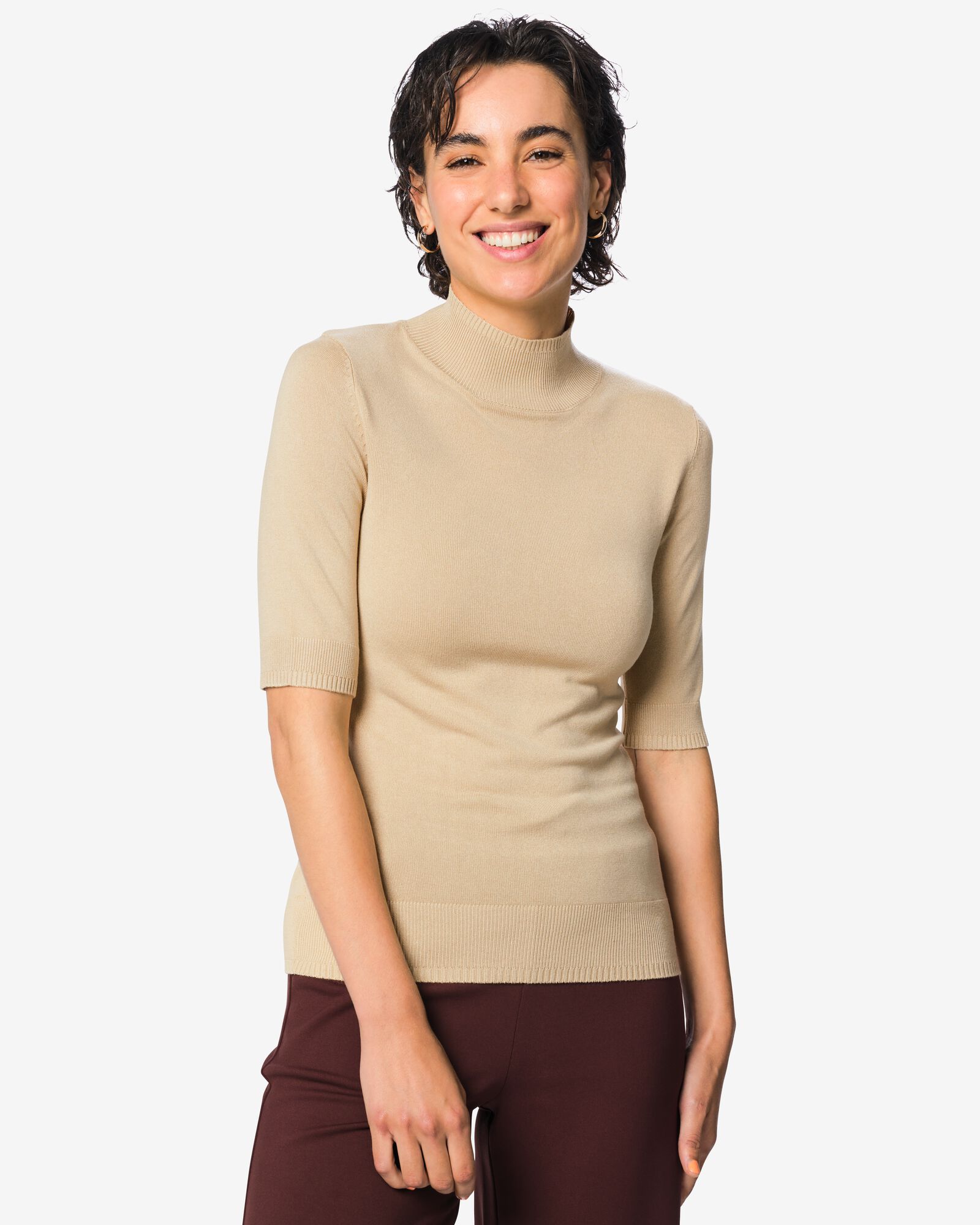 damestrui fijngebreid beige beige - 36305950BEIGE - HEMA