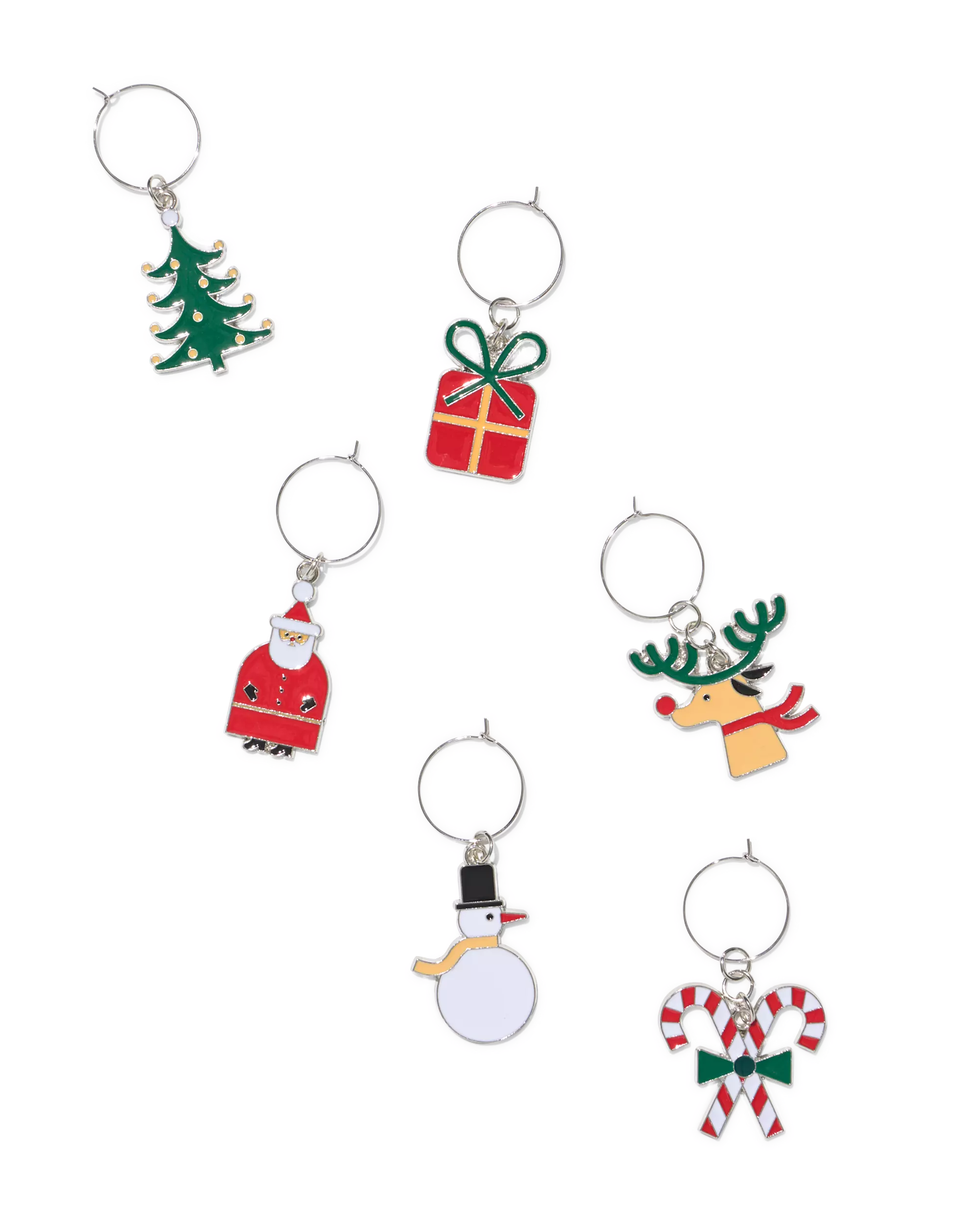marque-verres personnages de Noël - 6 pièces