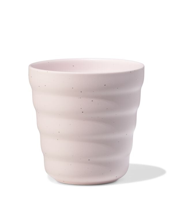 Cappuccinobecher 300 ml, Trend, Steingut, gesprenkelt, rosa - 80660363 - HEMA