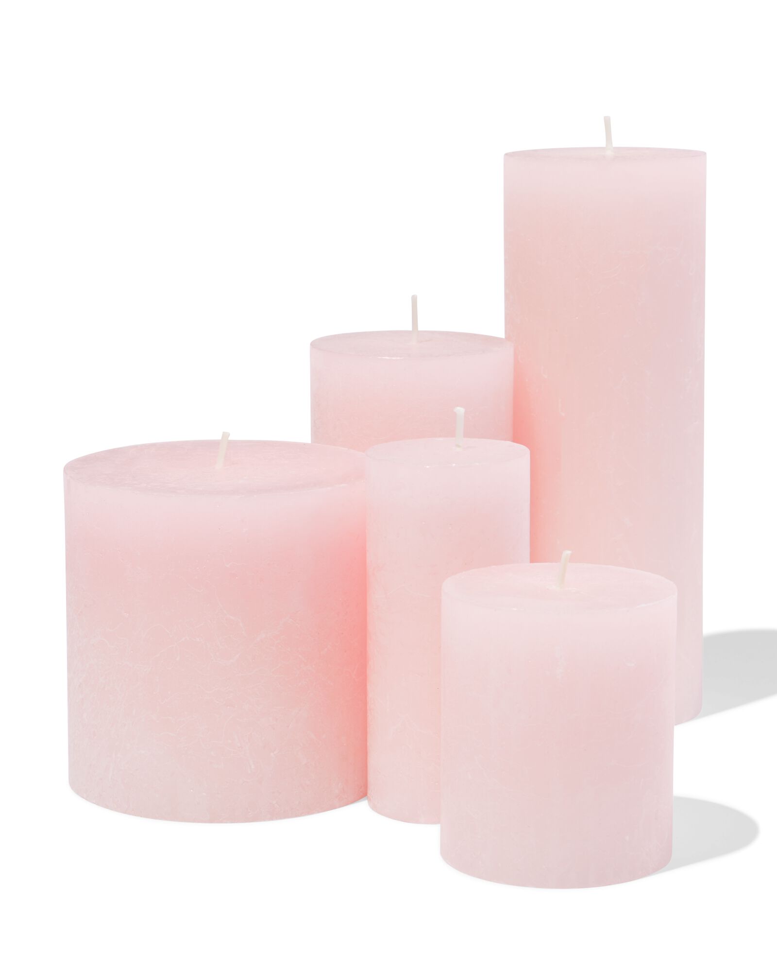 bougie rustique &Oslash;7x13 cm rose p&acirc;le rose p&acirc;le 7 x 13 - 13504108 - HEMA