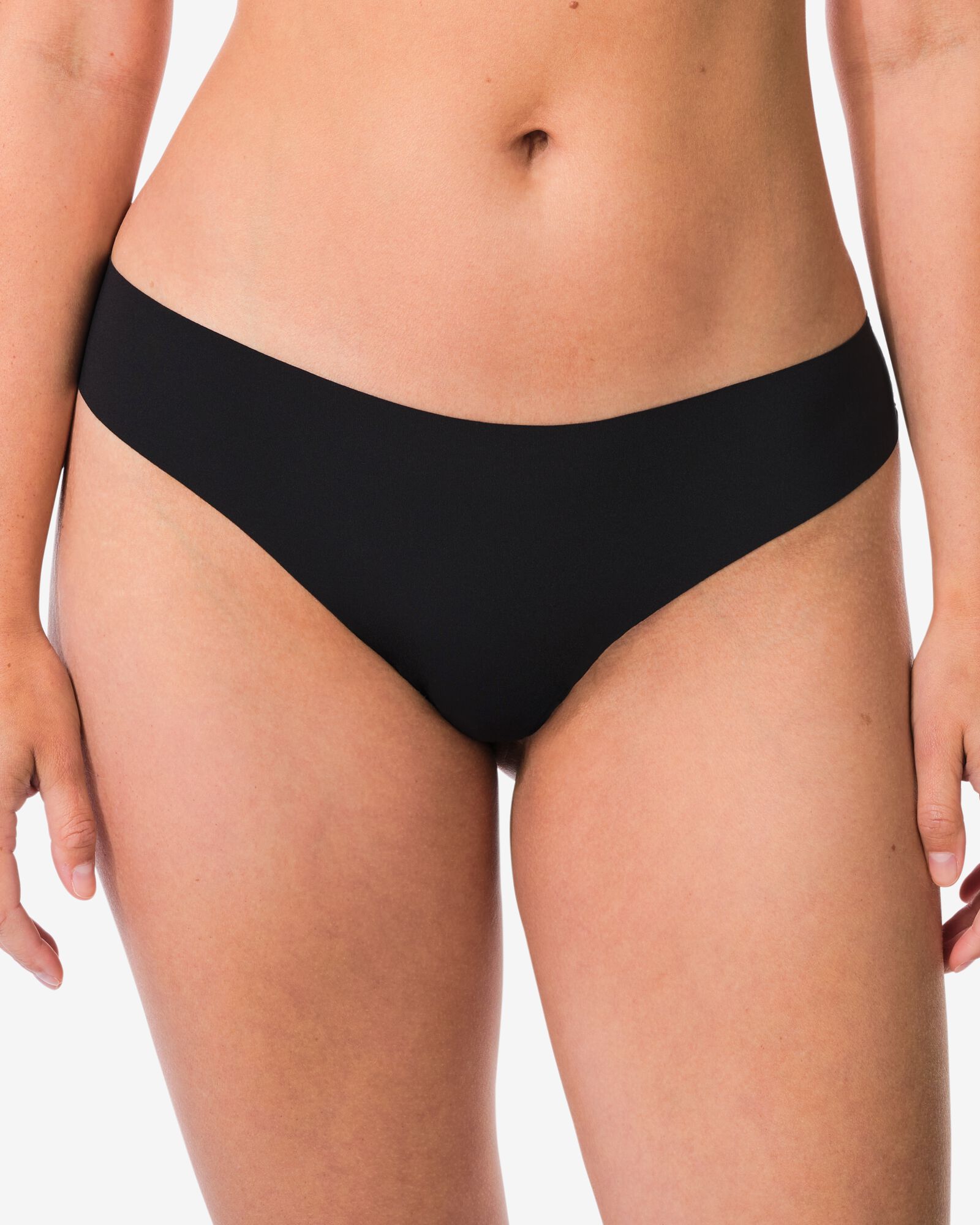 damesstring micro kant zwart zwart - 19605150BLACK - HEMA