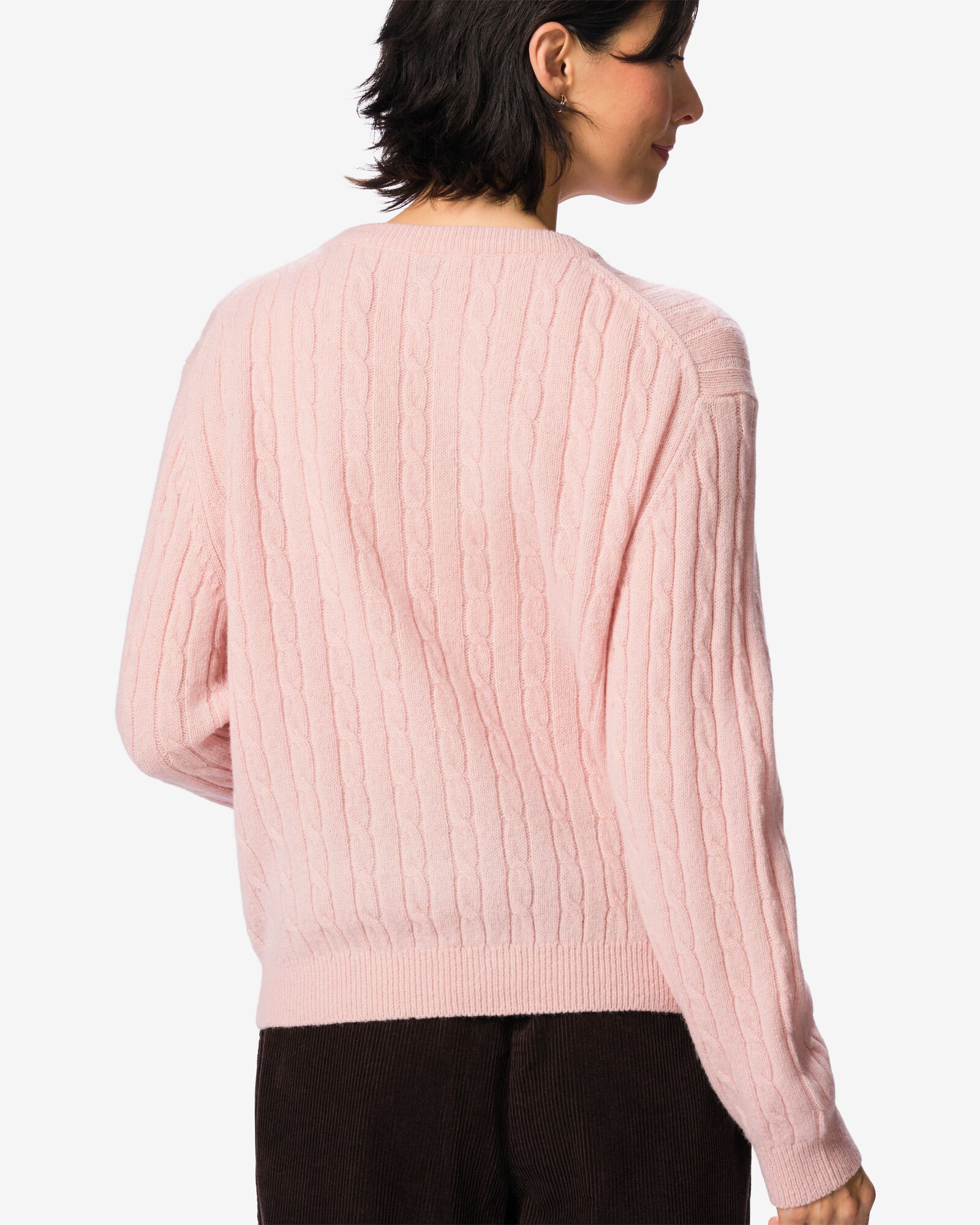 damestrui wol regular fit kabel lichtroze lichtroze - 36215050LIGHTPINK - HEMA