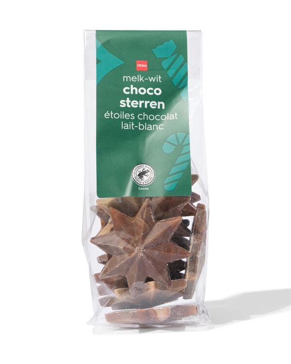 Marmorsterne aus Milchschokolade und wei&szlig;er Schokolade, 125 g - 24542602 - HEMA