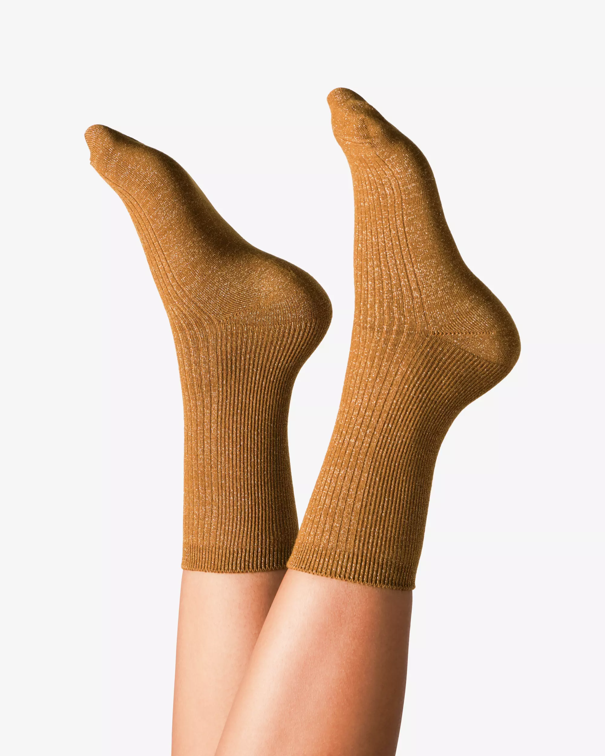 chaussettes femme côtelées pailletées