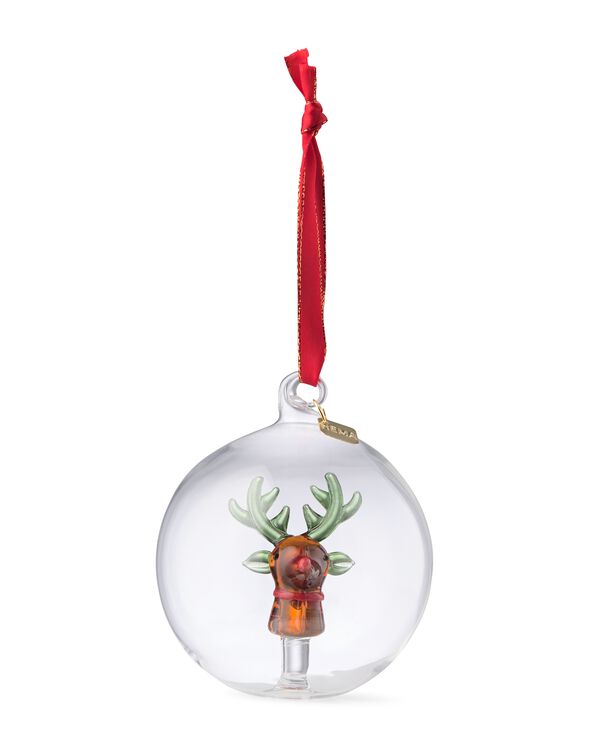 kerstbal ⌀8cm glas rendier - 25102038 - HEMA