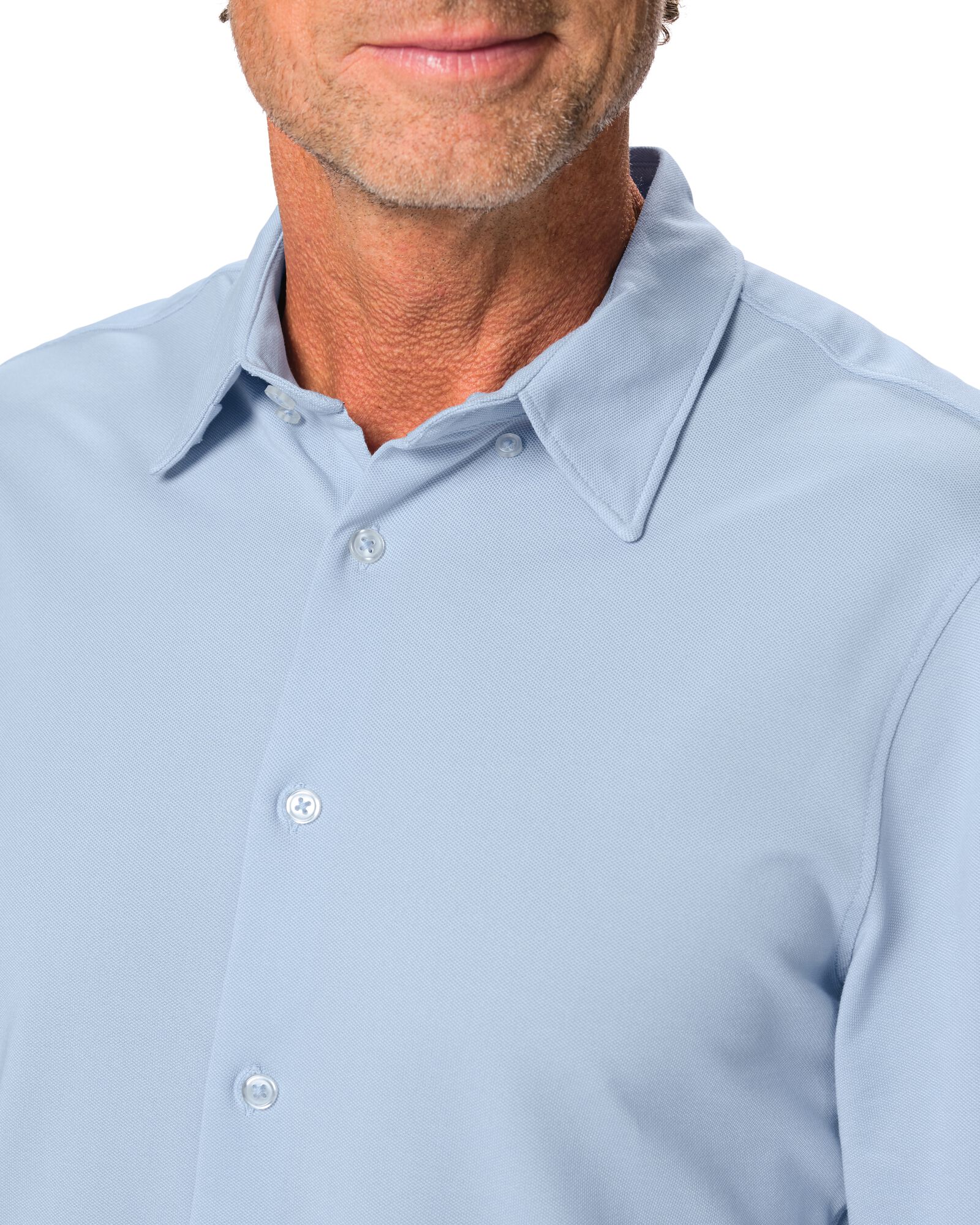 chemise homme Billy piqu&eacute; bleu clair bleu clair - 2101960LIGHTBLUE - HEMA