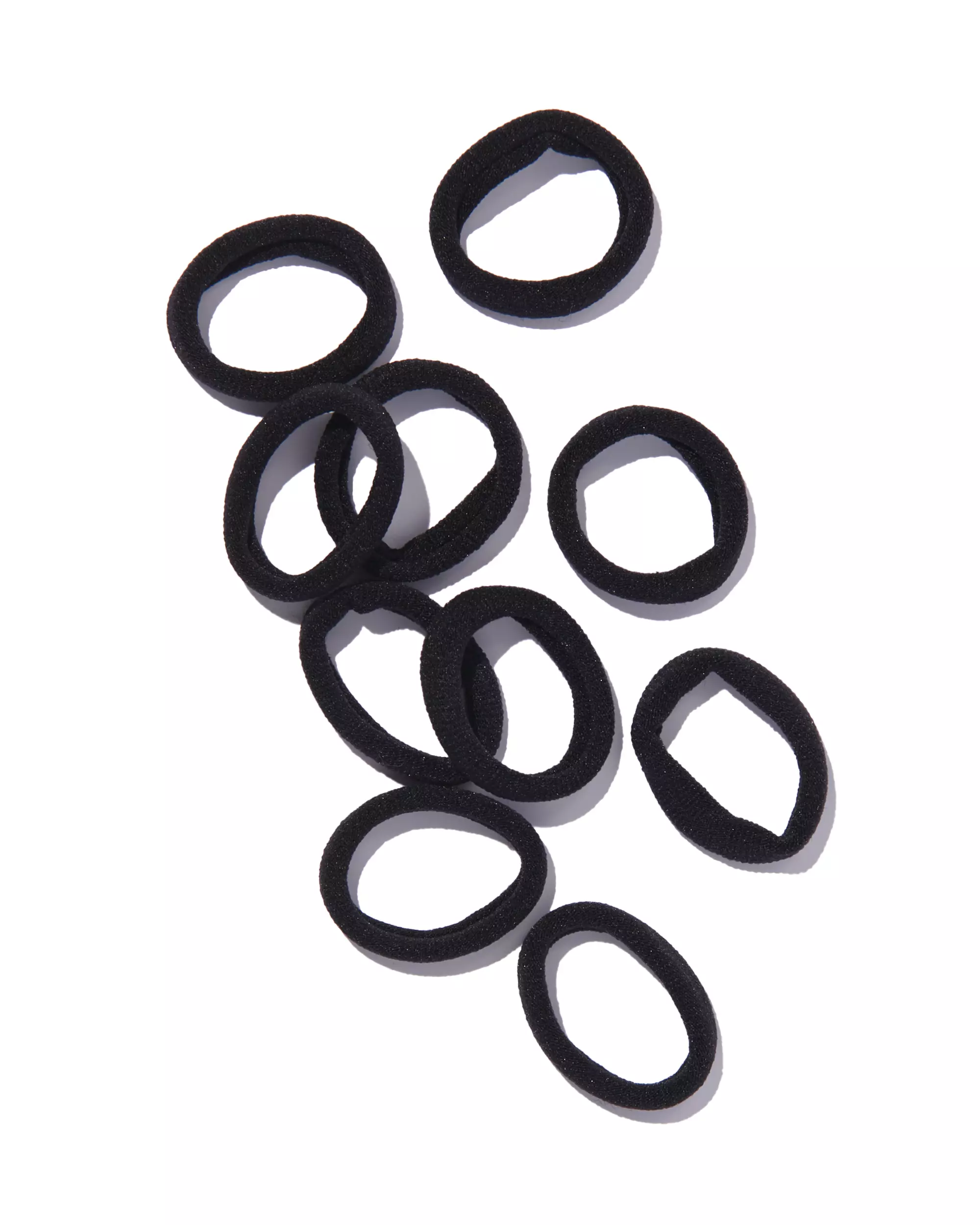 10 élastiques pour cheveux tissu éponge noir