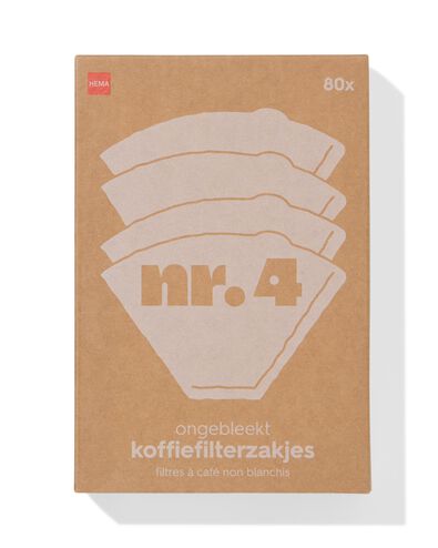 filtres &agrave; caf&eacute; n&deg; 4 en papier non blanchi - 80 pi&egrave;ces - 20500281 - HEMA