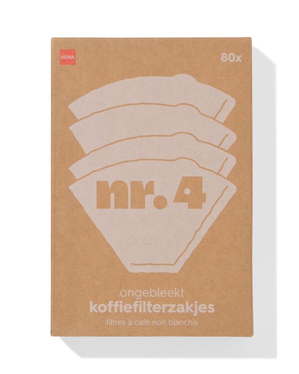 Kaffeefiltert&uuml;ten Nr. 4 ungebleichtes Papier &ndash; 80 St&uuml;ck - 20500281 - HEMA