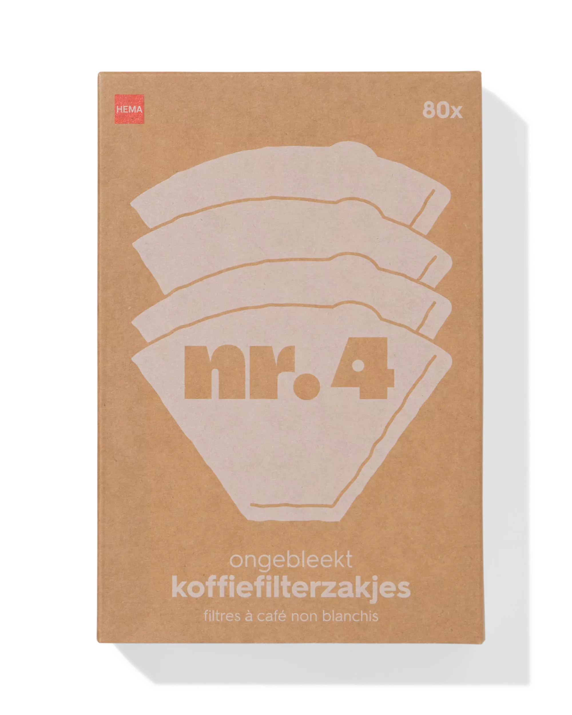 filtres à café n° 4 en papier non blanchi - 80 pièces
