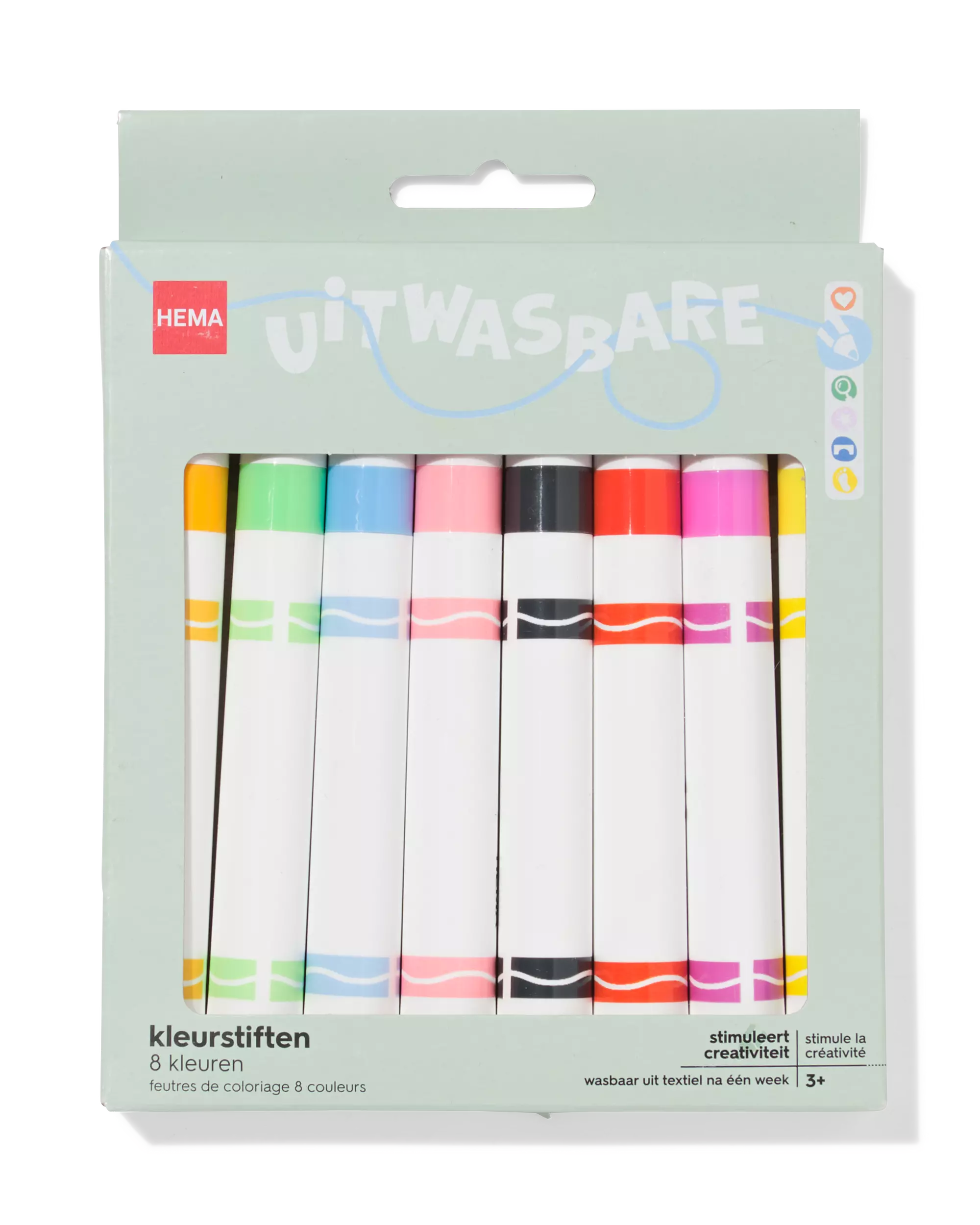 uitwasbare stiften - 8 stuks