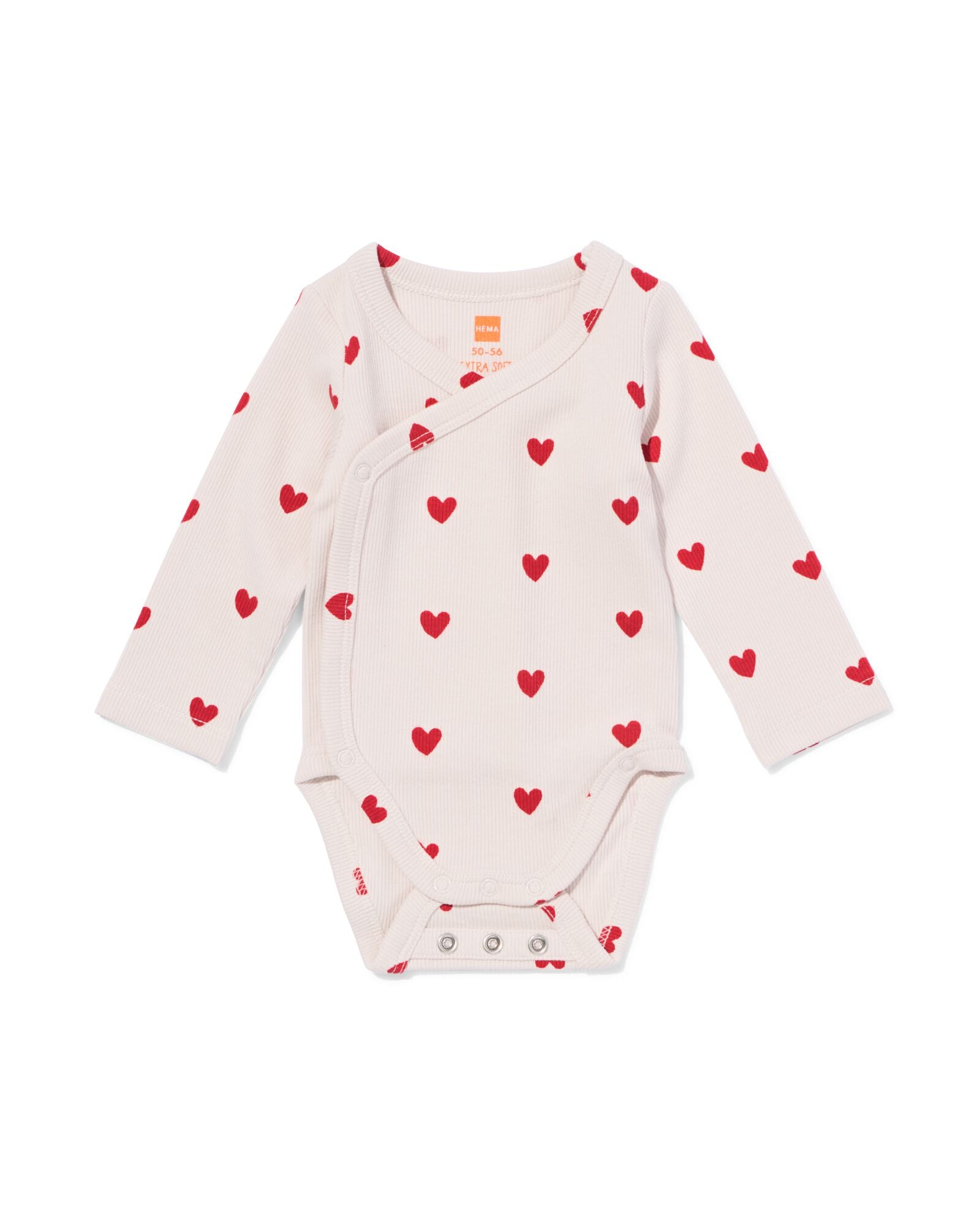 baby meegroei body rib hartjes lila lila - 33459520LILAC - HEMA