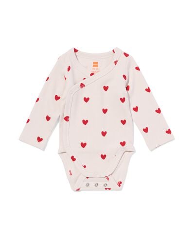 baby meegroei body rib hartjes lila lila - 33459520LILAC - HEMA