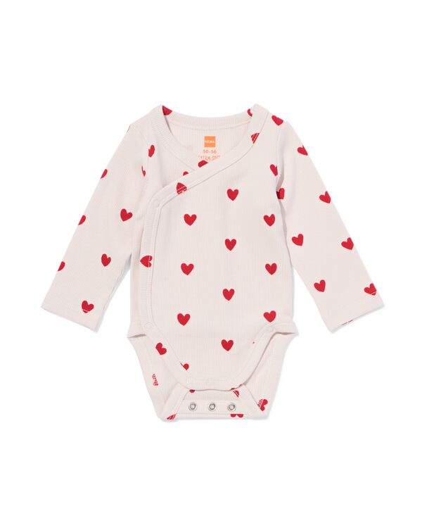 baby meegroei body rib hartjes lila lila - 33459520LILAC - HEMA