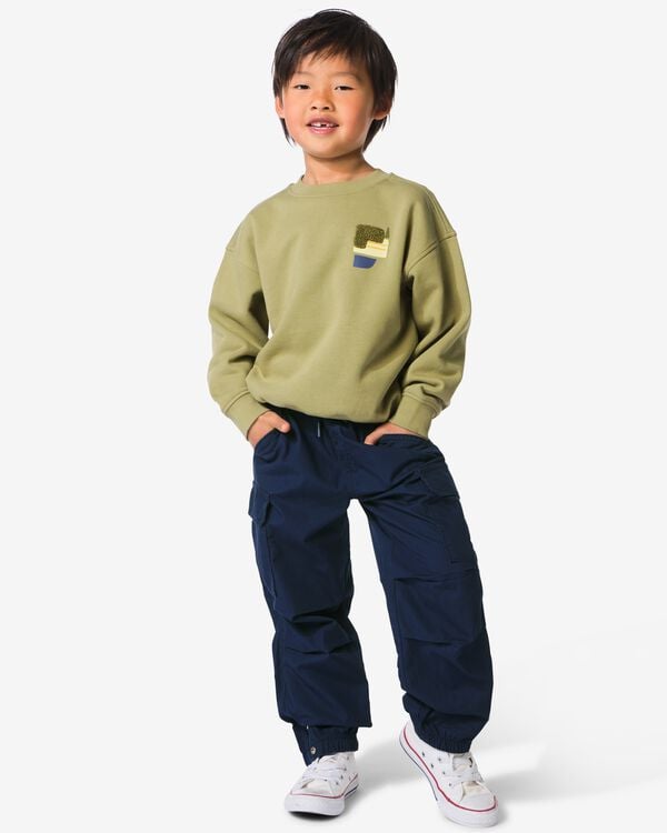 pantalon enfant coupe classique cargo bleu fonc&eacute; bleu fonc&eacute; - 30721705DARKBLUE - HEMA