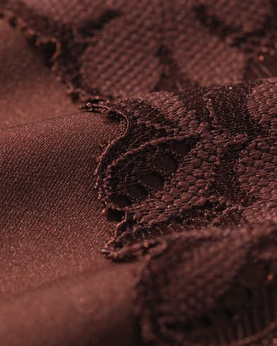 slip br&eacute;silien femme microfibre avec dentelle marron fonc&eacute; marron fonc&eacute; - 19608270DARKBROWN - HEMA
