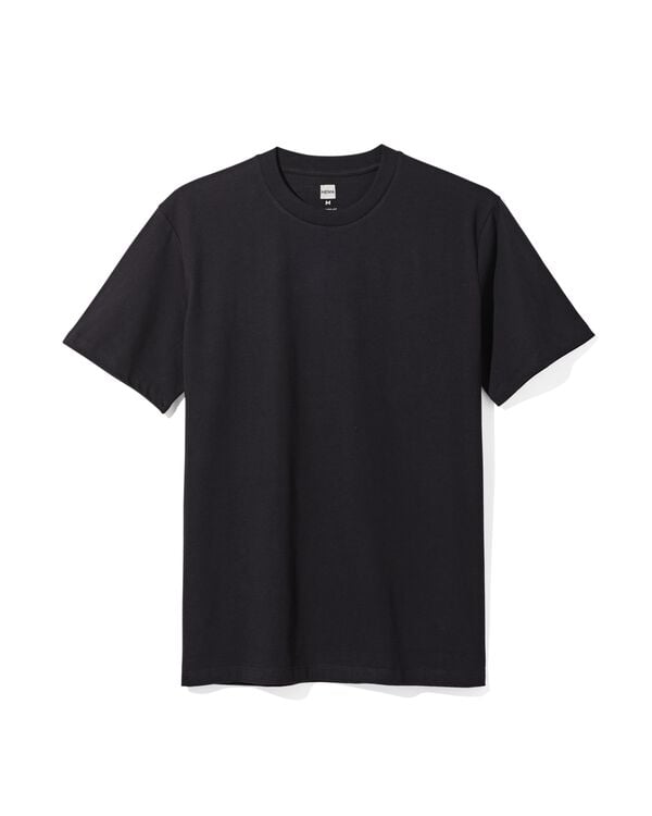 heren T-shirt Elias relaxed fit  zwart zwart - 2129970BLACK - HEMA